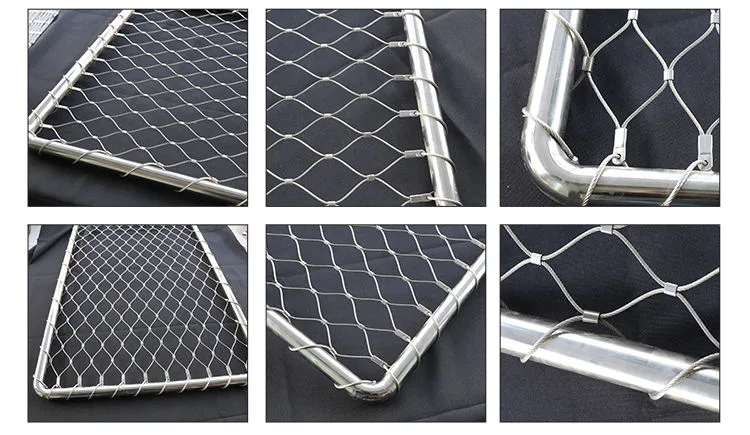 SS316 Stainless Steel Metal Wire Rope Mesh for Green Wall Facade Plant Climbing Helicopter Deck