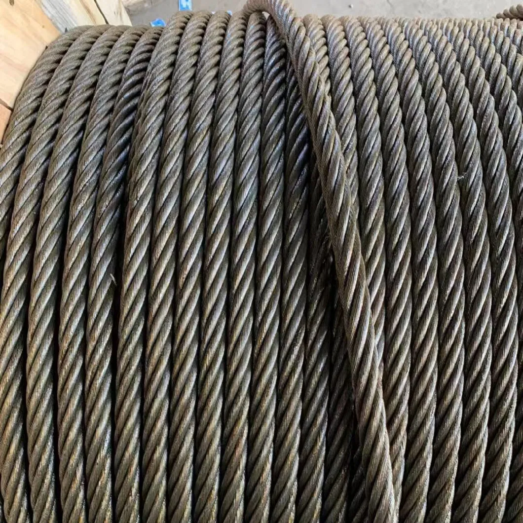 Bright 6X36sw+Iwrc Ungalvanized Steel Wire Rope 6X36sw+FC Cables Black Oil