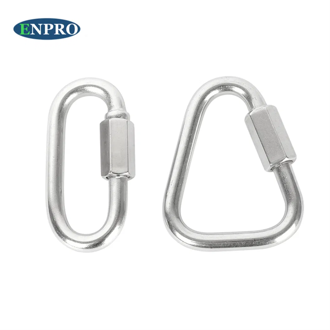 Carabiner Hook 304 Stainless Steel Oval Screwlock Quick Link Lock Ring Hook Chain Rope Connector Buckle Locked Hooks