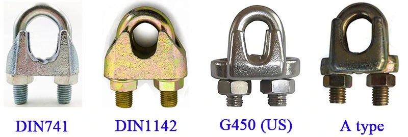 G450 Us Type Wire Rope Fitting Clamp / Drop Forged Steel Cable Clip