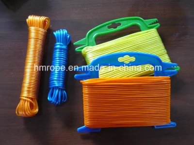 PE PVC Wäscheleine Kunststoff Waschleine Seil / Wäscheleine Edelstahl oder PP Kern Wäscheleine