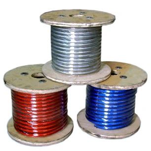 7 * 7 Stahldraht Seil PVC beschichtet & galvanisiert & glatt Durchmesser 1mm für Schufennetz und Umreifungsband, hängend und Masseleitung