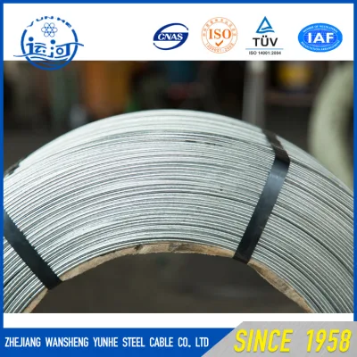 Der Hersteller liefert schwarzes PVC-Stahlseil aus verzinktem Stahl
