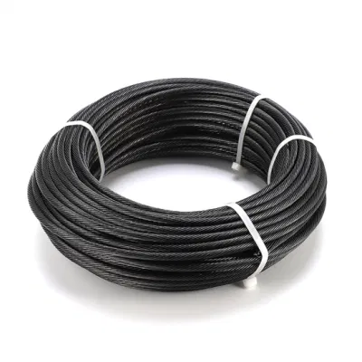 Schwarz ölbeschichtet Verzinkter PVC-Kabelgeflecht Edelstahl Draht Seil