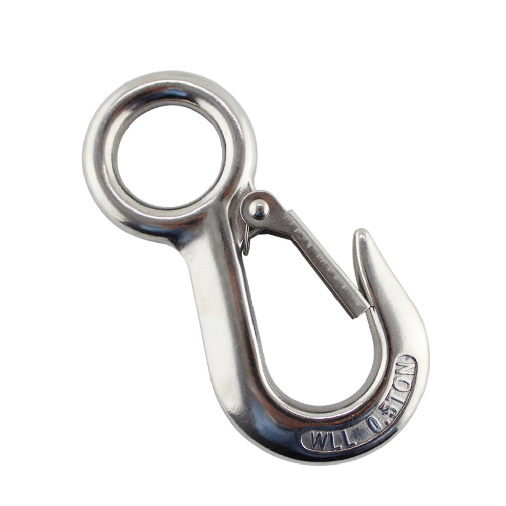 Newest Sale Precision Casting Stainless Steel Large Round Eye Crane Hooks Cargo Hook Fitting for Wire Rope