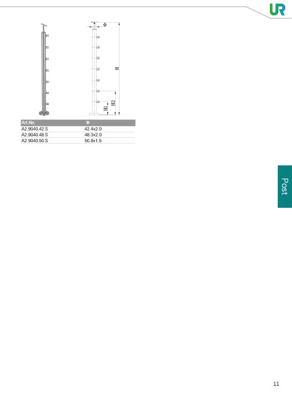 Stainless Steel Post Wire Rope Handrail Fittings