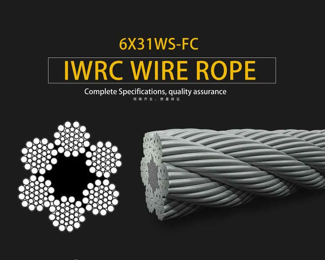 Hardware Electric Galvanized Hot DIP Galvanized 6*31 Ws FC 6X7+FC Cable Steel Wire Rope