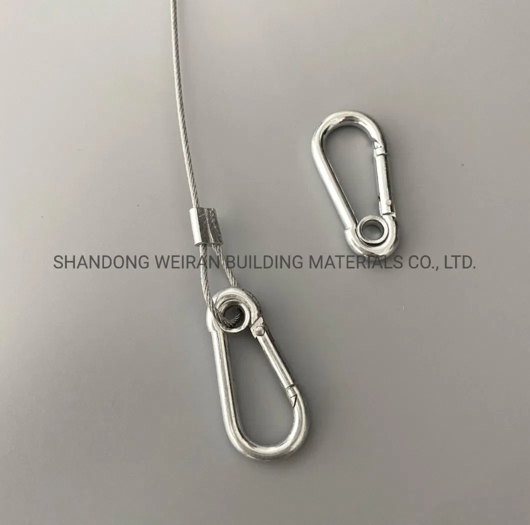 Nylon Coated Stainless Steel Wire Rope Slings Cable with Hook and Aluminum Loop