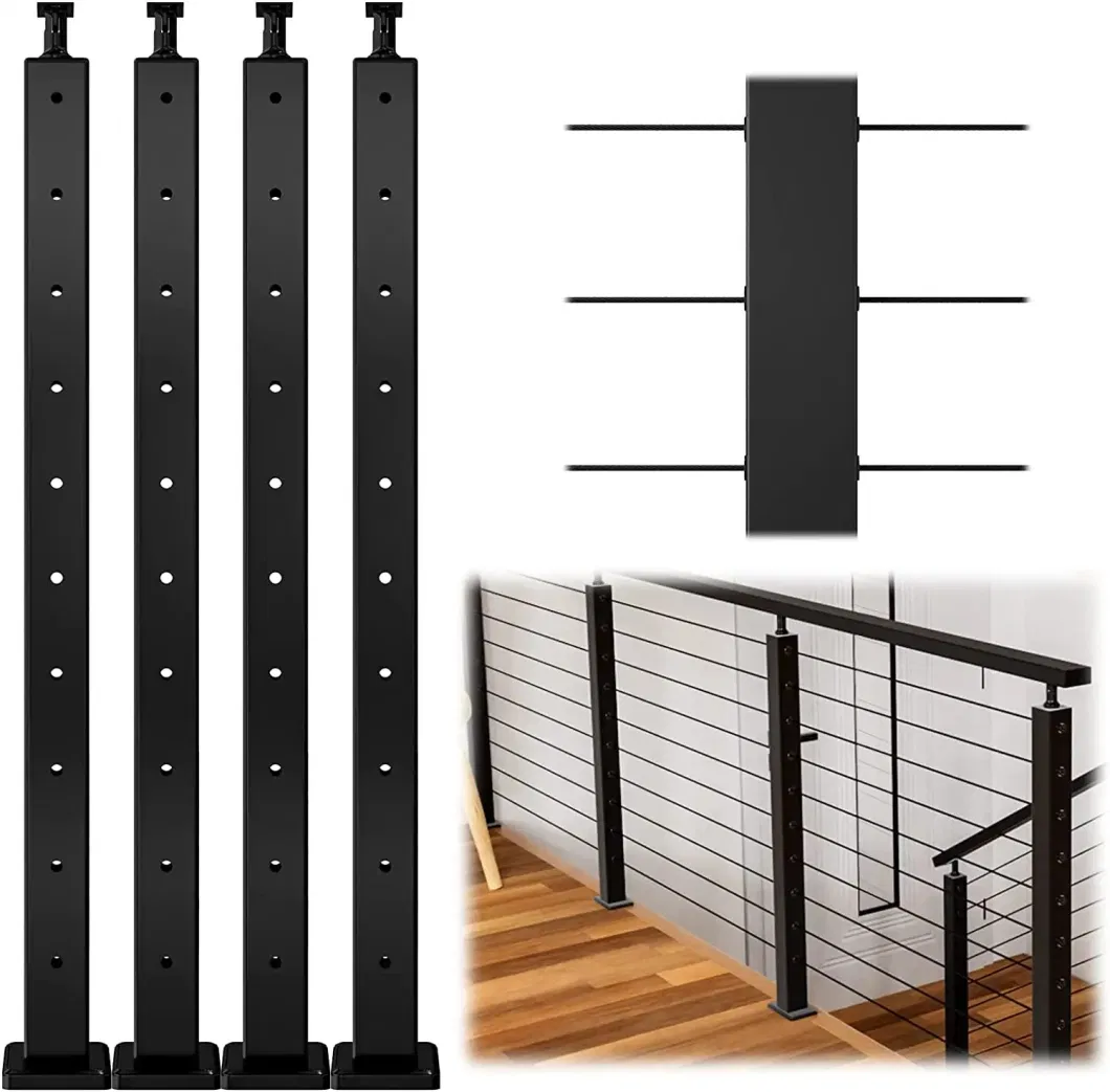 Easy Install Vertical Wire Balustrade Handrail Systems Stair Balcony Stainless Steel Wire Rope Cable Railing