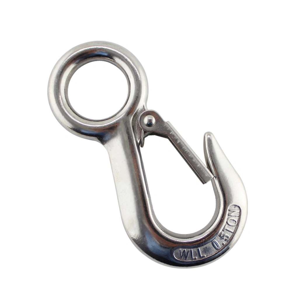 Newest Sale Stainless Steel Large Round Eye Crane Hooks Cargo Hook Hardware Fitting for Wire Rope