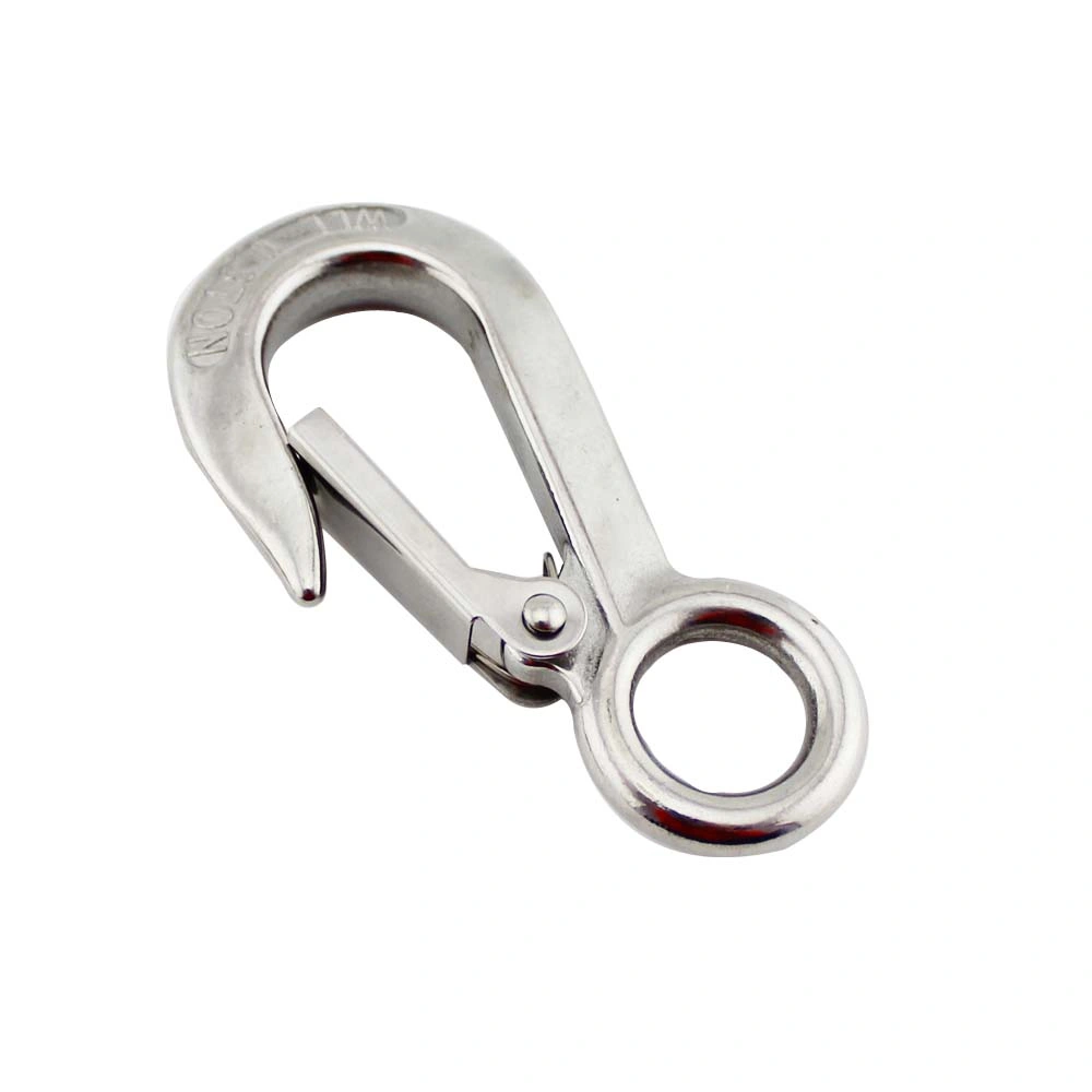 Newest Sale Precision Casting Stainless Steel Large Round Eye Crane Hooks Cargo Hook Fitting for Wire Rope