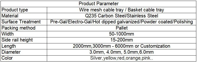 Zinc Plated/Hot-DIP Electro Galvanized Stainless Steel Bracket Wire Mesh Cable Tray Manufacturers Price List