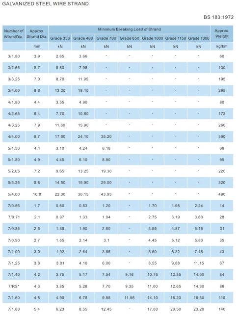 Rope Application with High Quality BS Standard Steel/Guy Wire