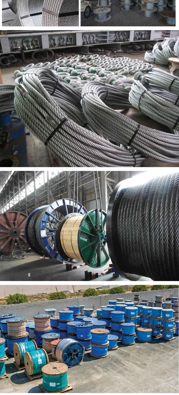 7*7/7*19 1/8&quot; Galvanized/PVC Coated Round Strand Steel Wire Rope/Stainless Steel Wire Rope