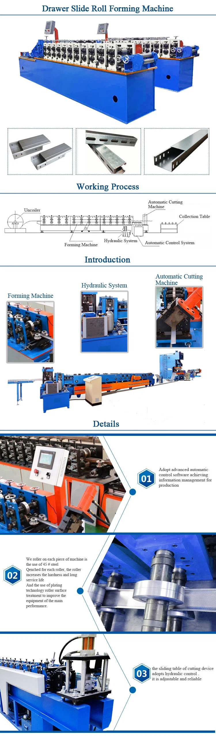 Hot DIP Galvanized Steel Slotted Strut Channel Sophisticated Technology Cable Tray Production Line Machine