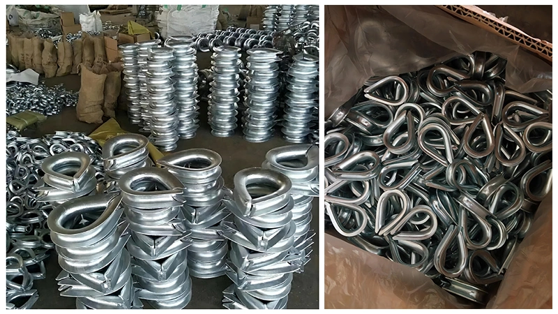 Galvanized Steel Wire Rope Thimble for Lifting / G414 Heavy Duty Cable Thimble