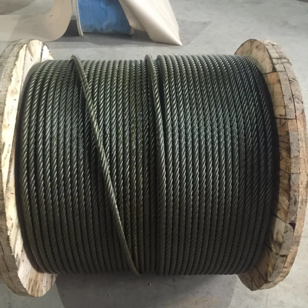 Ungalvanized Lift Wire Rope 8X19s+Iwr Elevator Steel Wire Rope Black Oil Rope Rust-Proof