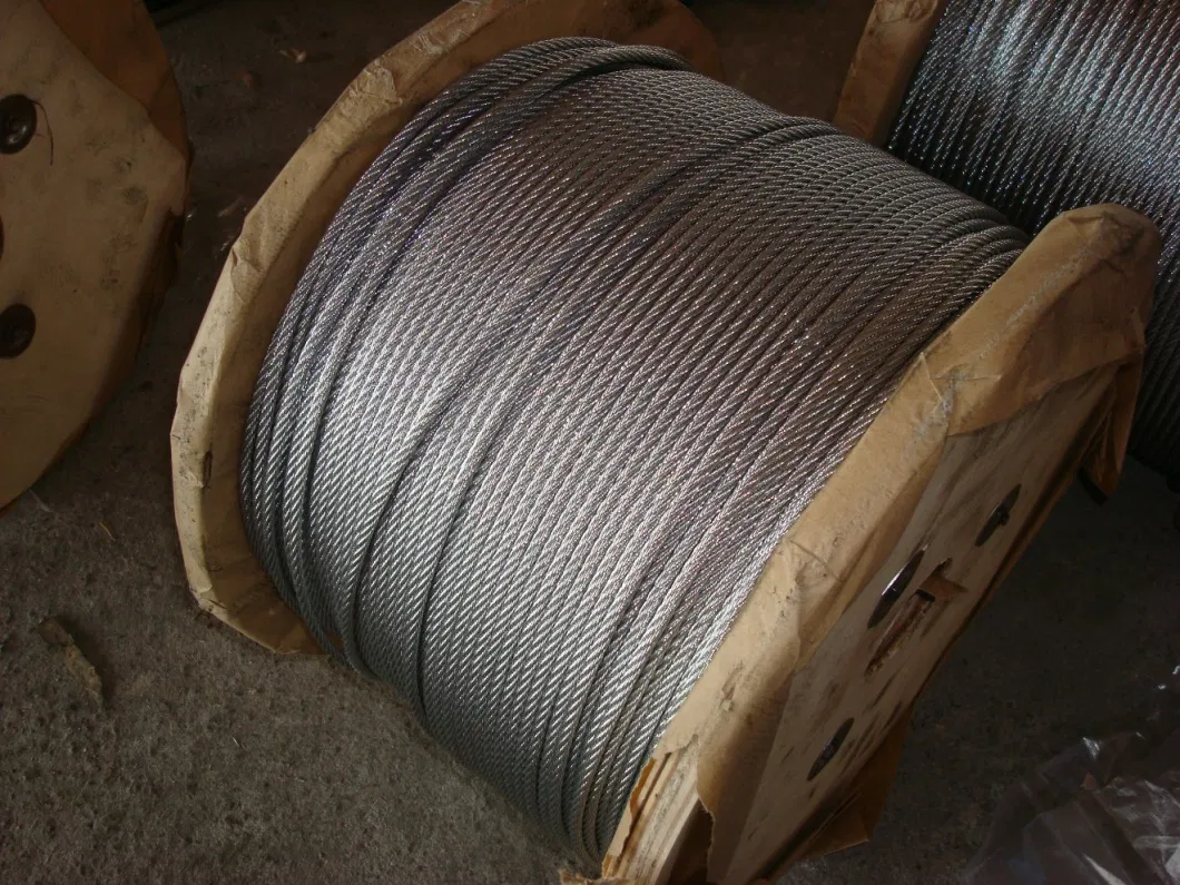 Hot DIP High Carbon Spring Galvanized Steel Wire Rope 12mm China 6X12+7FC