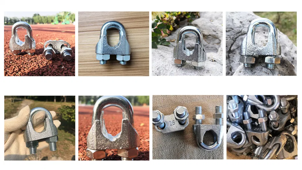 U Bolt Type Electric Cable Connector Clip Wire Rope Clamp Stainless Steel, High Hot DIP Galvanized
