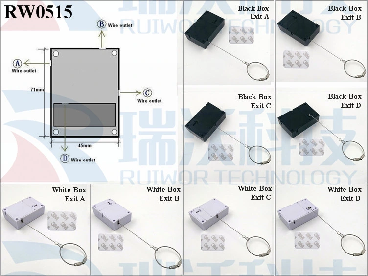 RW0515 Cuboid Anti Theft Pull Box with Size Customizable Wire Rope Ring Catch