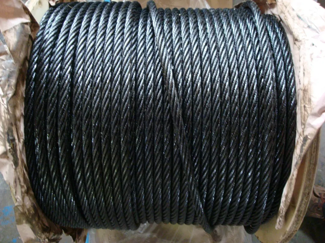 8X36+FC Galvanized Steel Wire Rope Oil Grease Big Diameter Fiber Core