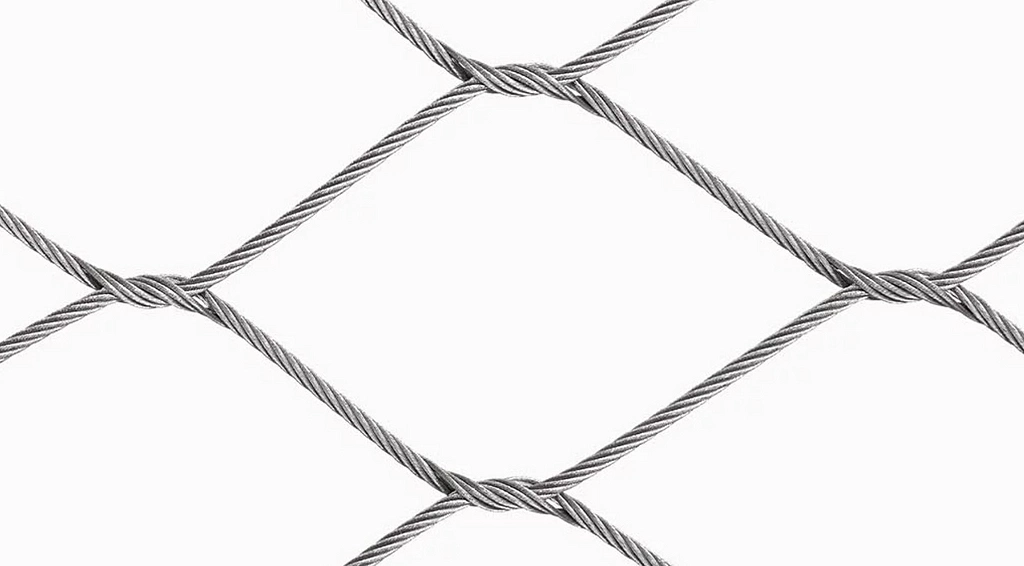 Knotted Type Black Oxide Flexible Stainless Steel Cable Rope Hand Woven Zoo Wire Mesh Bird Cage Mesh Security Fence Mesh