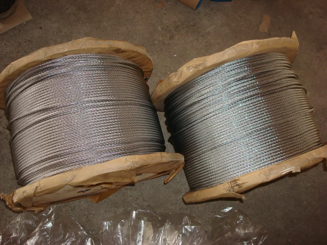 Hot DIP High Carbon Spring Galvanized Steel Wire Rope 12mm China 6X12+7FC