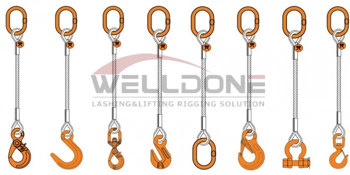 Factory Direct Stainless Steel Wire Rope Sling with Latch Hook for Trailer Tow