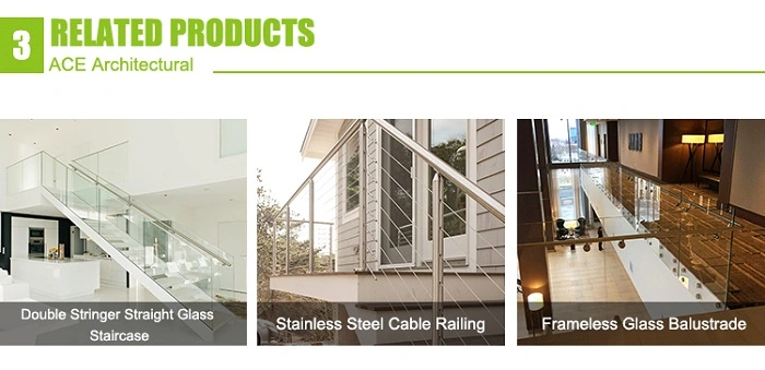 Outdoor Decking Stainless Steel Cable/Wire Rope Balustrade / Railings with Wood Handrail