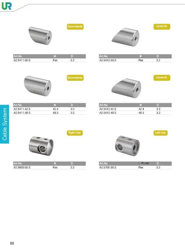 Stainless Steel Post Wire Rope Handrail Fittings