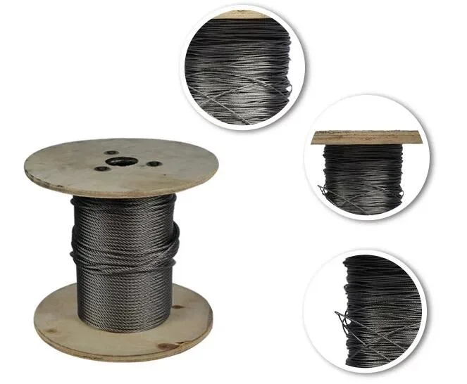 7X7 Steel Core Wire Rope Ungalvanized or Galvanized Steel Cable 15mm