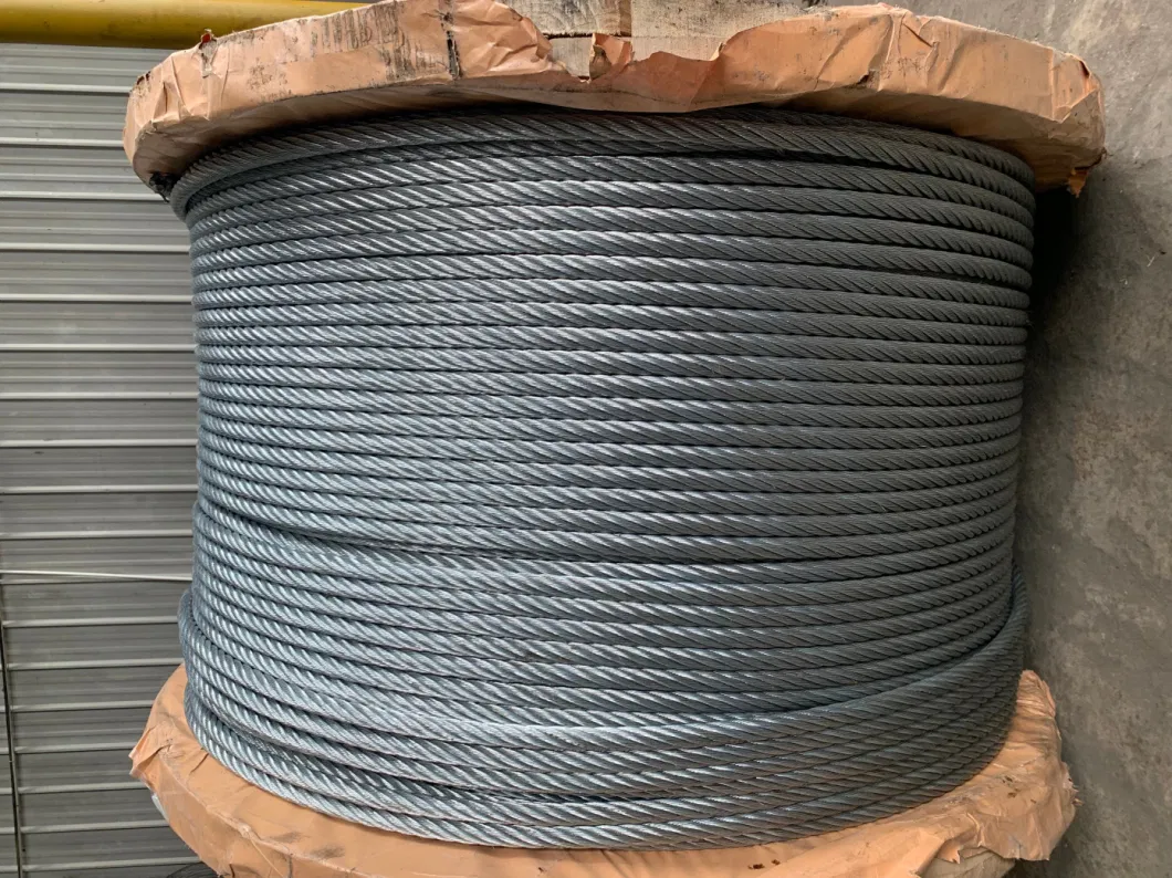 6X19+Iwrc Galvanized Steel Wire Rope 6mm Bright Wire Rope Supplier for Anchor Mooring Galvanized Steel Wire Strand