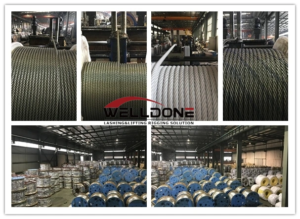 6*19+FC 6*19+Iwr 6*19+Iws 7*19 Galvanized and Ungalvanized Steel Wire Rope