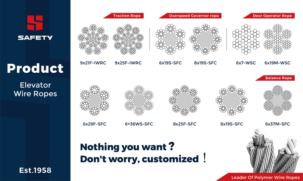 1/4&quot; Inch 6*19s 6X19s FC 1620 N/mm2 Elevator Hoist Steel Wire Rope Cable Cord Manufacturer BS DIN En12385 Available