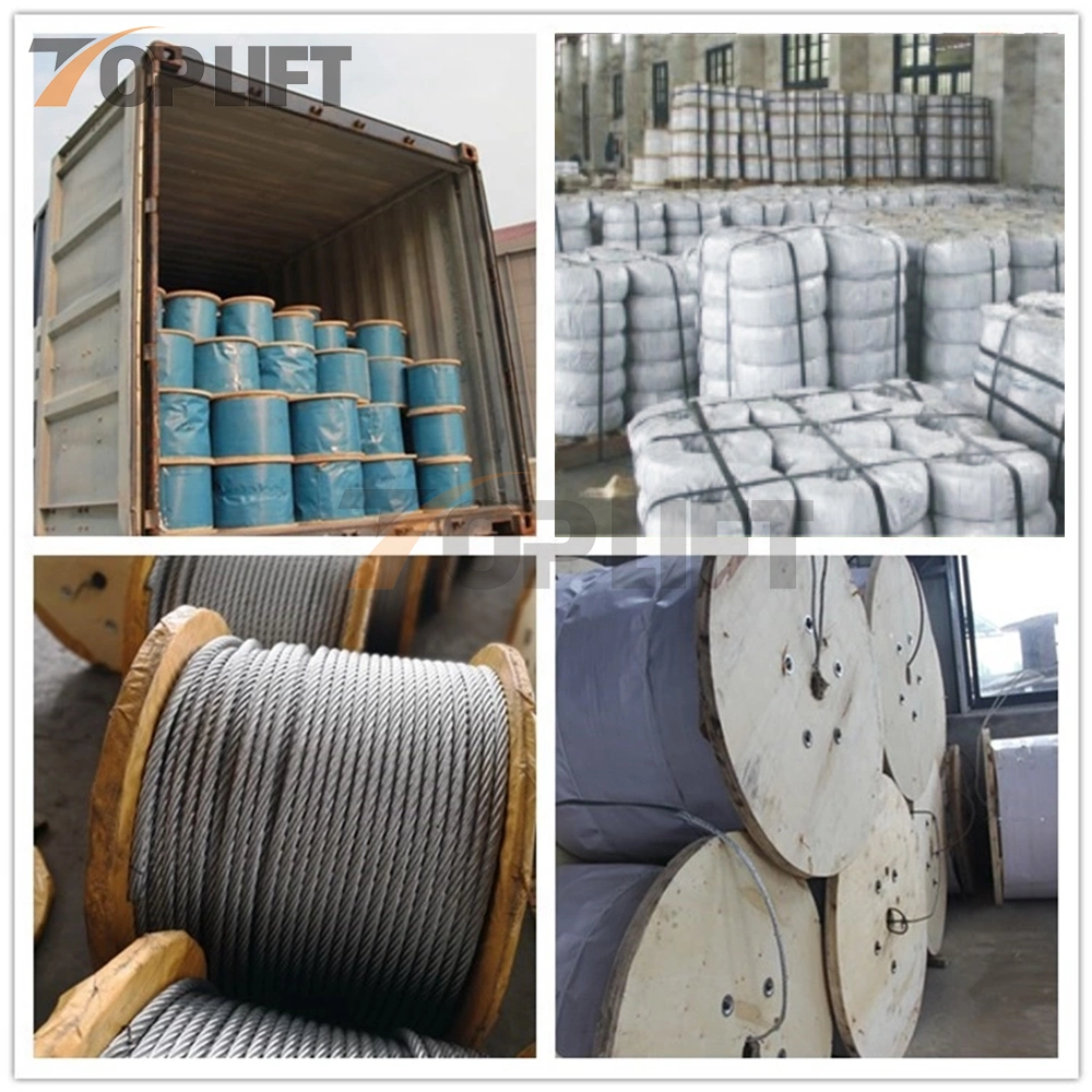 6*15+7FC Braided Ungalvanized Steel Cable Galvanized Steel Wire Rope