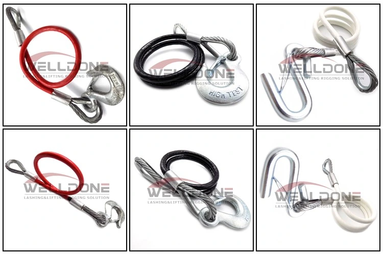 PVC Coated Stainless Steel Bridle Crane Wire Rope Slings Cable with Hook and Loop
