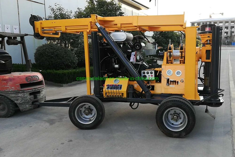 Cummins Engine Trailer Mounted Hydraulic Geotechnical Engineering Investigation Core Drilling Rig (YZJ-300YY)