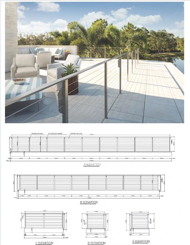 Stainless Steel Staircase Cable Balustrade Indoor Terrace Balcony Roof Deck Railing System