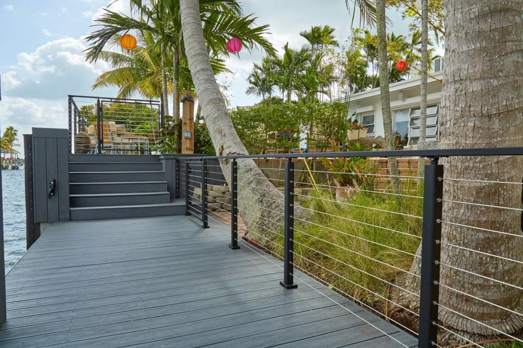 High Quality Stainless Steel Cable Balustrade - Wire Rope Balustrade with Wood Handrail for Interior or Exterior Decking