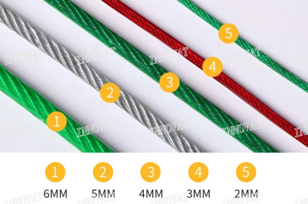 7X7 2mm/3mm Stainless Steel Vinyl Coated Stainless Steel Wire Rope