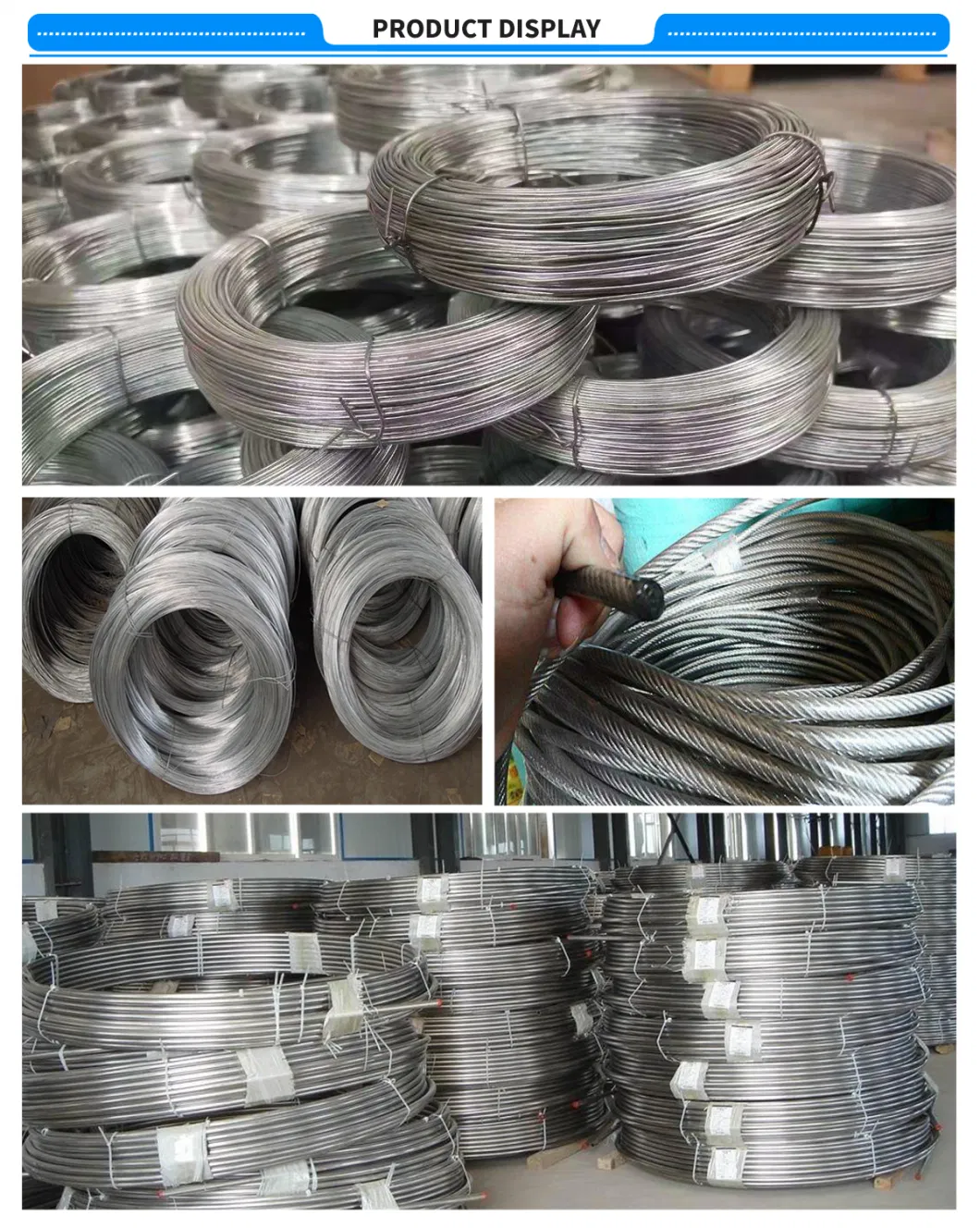 Bright Smooth Surface 7*7 1mm-10mm Color Nylon Coated Galvanized Steel Wire Rope, Stainless Steel Wire 12mm