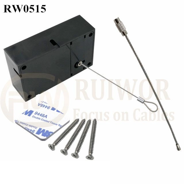 RW0515 Cuboid Anti Theft Pull Box with Size Customizable Wire Rope Ring Catch