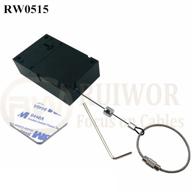 RW0515 Cuboid Anti Theft Pull Box with Size Customizable Wire Rope Ring Catch