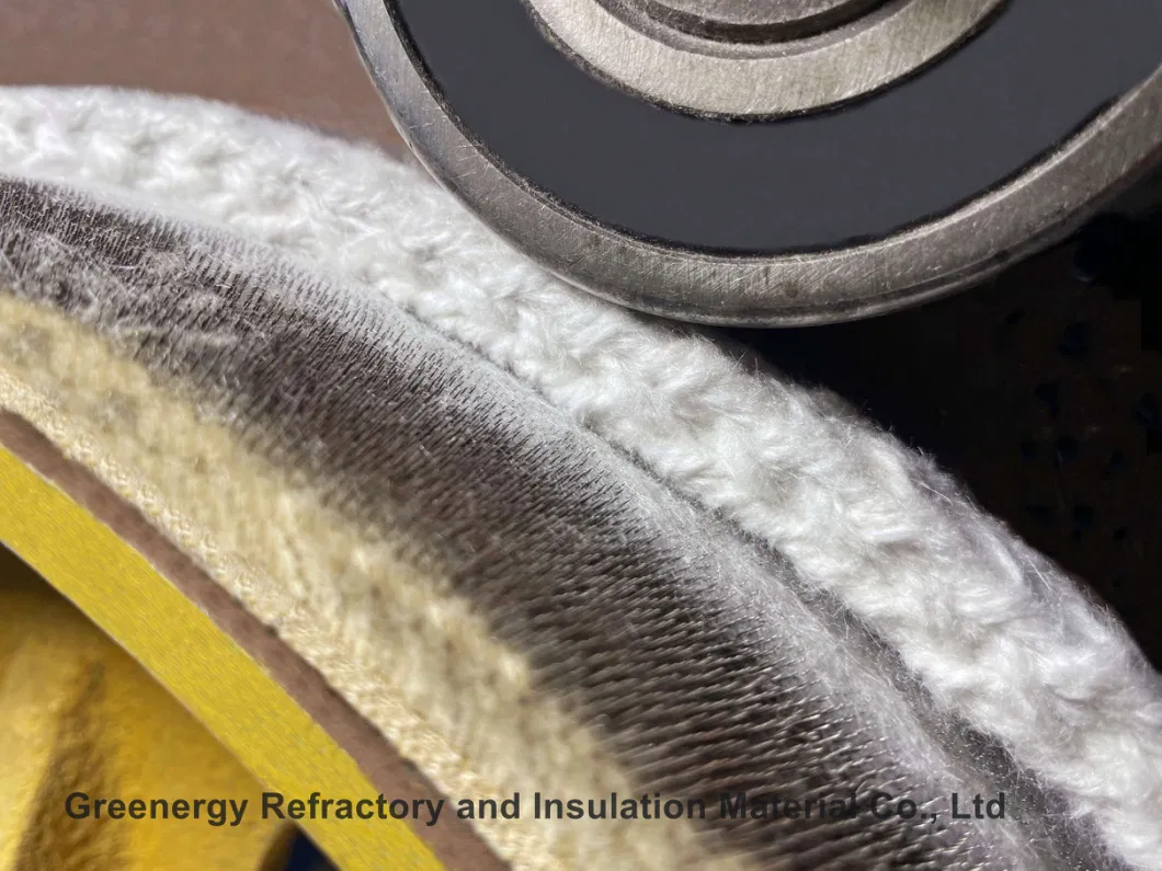 Greenergy Refractory Mineral Wool No Asbestos Ceramic Fiber Braided Twist Round Square Woven Rope with Ss Steel / Fibre Glass Wire Reinforce Ceramic Fiber Rope