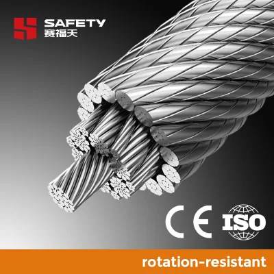 15*K7 IWRC Torre resistente a la rotación grúa de orugas brillante o galvanizado Cable de acero para proveedores de cable 15xk7 IWRC D1315CZ Pdd1315CZ Pdd1315