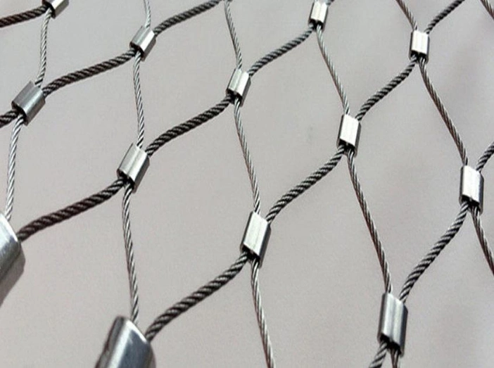 Robust Durable Stainless Steel Wire Rope Safety Construction Decoration Climbing Net Ferrule Knitted Hand-Woven Cable Fence Enclosure Zoo Mesh