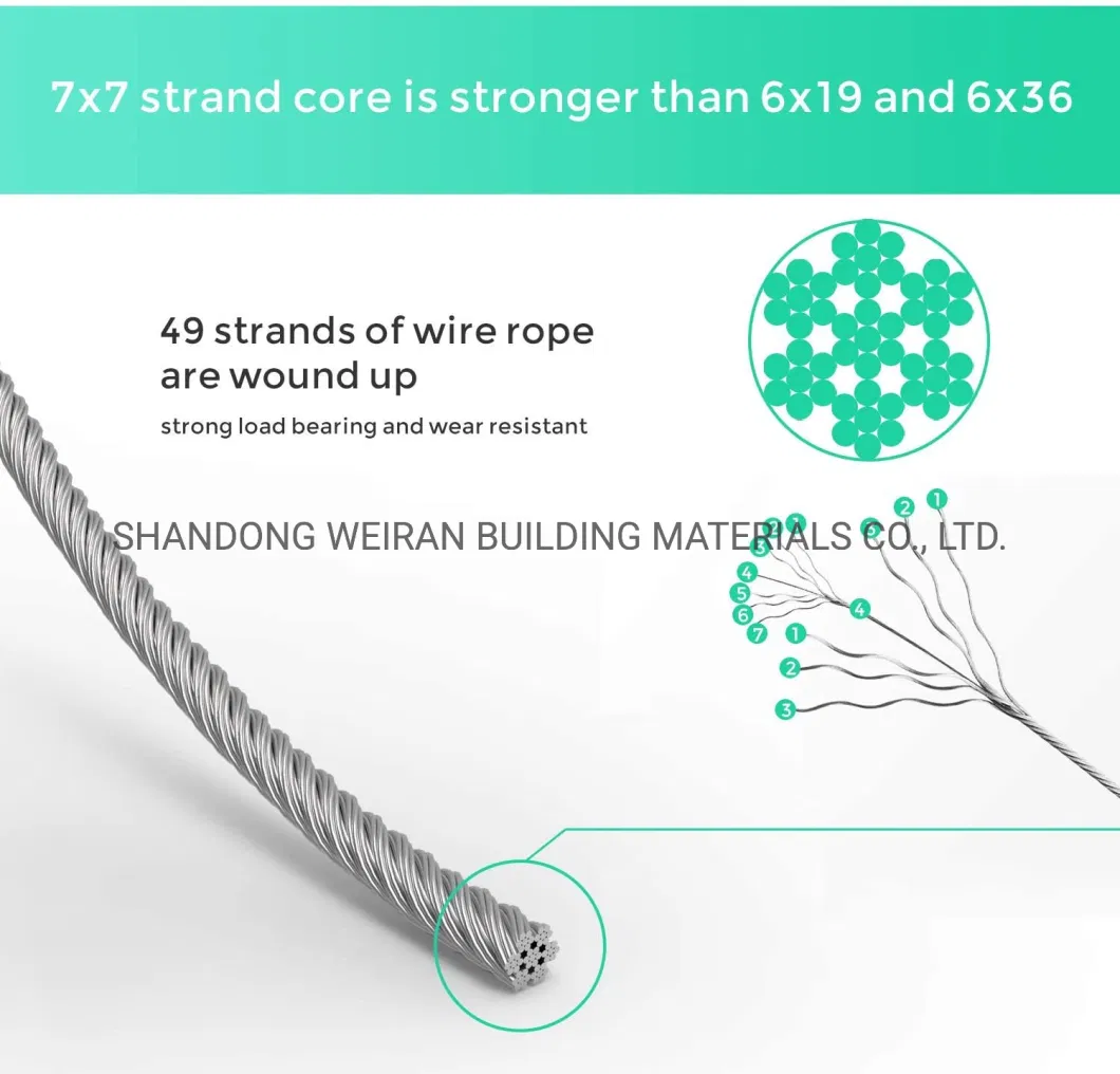 Nylon Coated Stainless Steel Wire Rope Slings Cable with Hook and Aluminum Loop