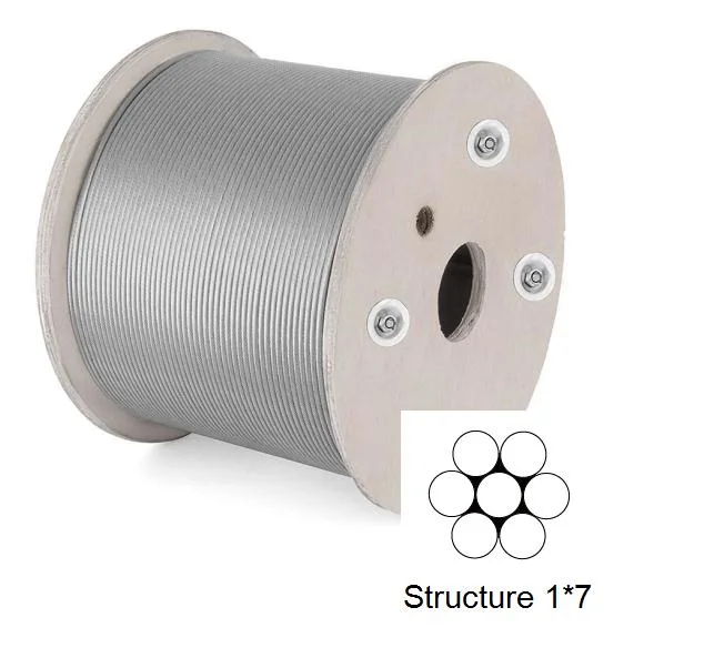 7*7 7*19 Galvanized Stainless Steel Wire Rope Cable with Brass Fitting