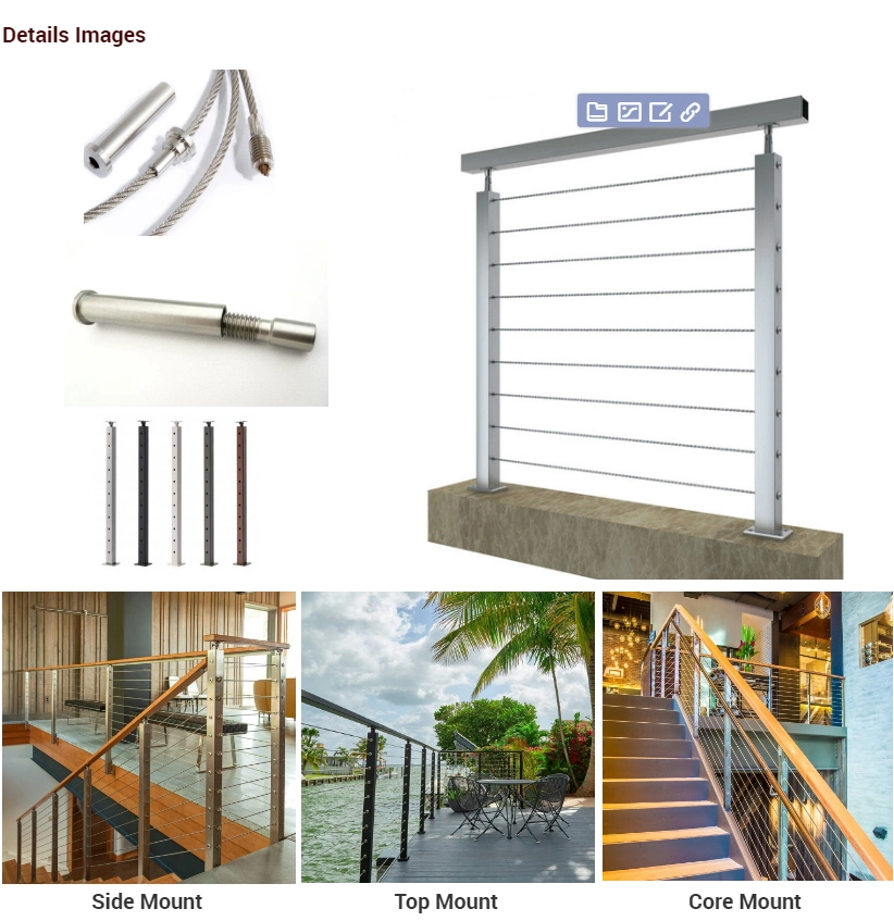 Stainless Steel Cable Fence Railing System/ Balcony Wire Rope Railing