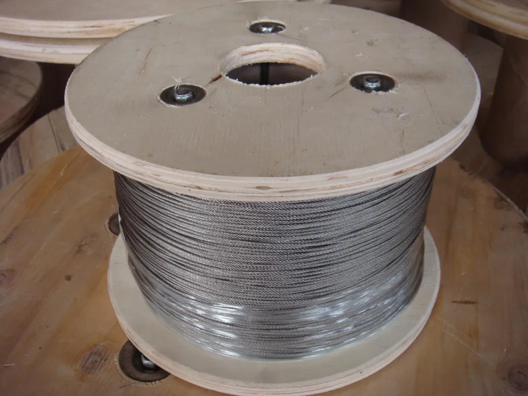 The Least Susceptible to Wear Sturdy Design Very Strong Electric Lifting Coarse Hot Dipped Galvanized Stainless Steel Wire Rope with a Strength 6*7+FC Near Me